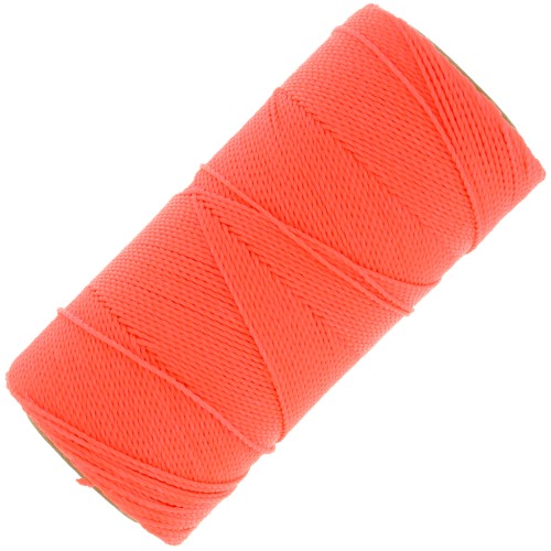 Bobina di filo cerato Linhasita per micro macramè 1 mm - Fluo Coral (394) x168m