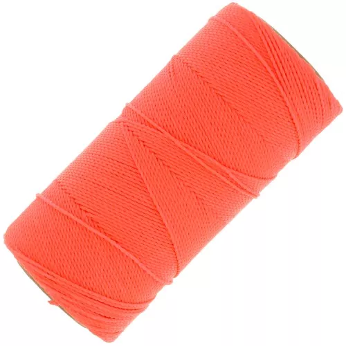 Bobina di filo cerato Linhasita per micro macramè 1 mm - Fluo Coral (394) x168m