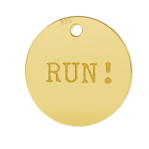 Medaglia Run mm.11 Argento 925 Dorato con oro finox1