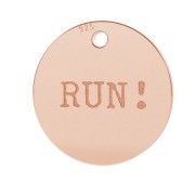 Medaglia Run mm.11 Argento 925 oro rosa x1