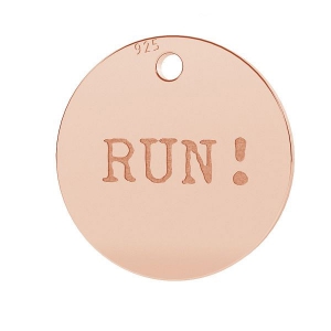 Medaglia Run mm.11 Argento 925 oro rosa x1