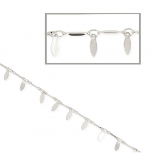 Catena 3x6 mm argentato x 50 cm