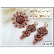 Cabochon di vetro di Puca® 18 mm Rose Pearl x 1
