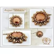 Cabochon di vetro di Puca® 18 mm Rose Pearl x 1