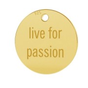 Medaglia Live for passion mm.11 Argento 925 Dorato con oro finox1|raw }}