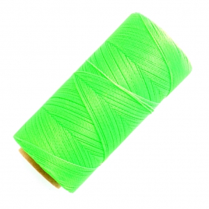 Bobina di filo cerato Linhasita per micro macramè 0,5 mm - Verde fluo (329) x335m