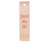 Medaglia rettangolare Just do it  Argento 925 oro rosa x1|raw }}