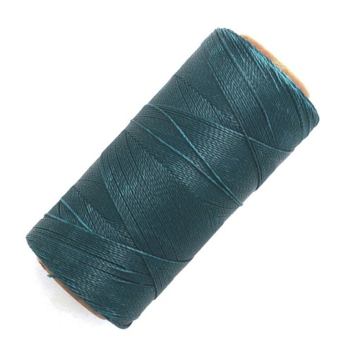 Bobina di filo cerato Linhasita per micro macramè 0,5 mm - Teal (228) x335m