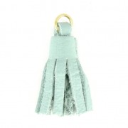 Nappina di cuoio 22 mm Per creazioni Fai da te - Mint - dorato con oro fino x1