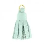 Nappina di cuoio 22 mm Per creazioni Fai da te - Mint - dorato con oro fino x1