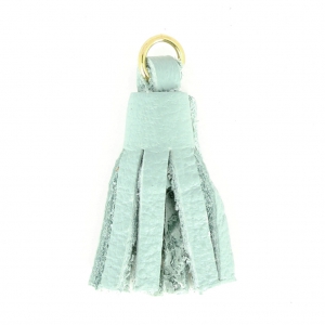 Nappina di cuoio 22 mm Per creazioni Fai da te - Mint - dorato con oro fino x1