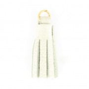 Nappina in cuoio 22 mm per creazioni Fai da te - Bianco/dorato  x1