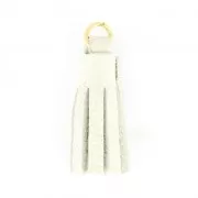 Nappina in cuoio 22 mm per creazioni Fai da te - Bianco/dorato x1