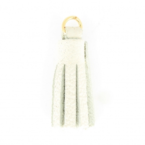 Nappina in cuoio 22 mm per creazioni Fai da te - Bianco/dorato x1