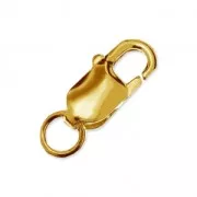 Moschettone allungato 11,7 mm - Argento 925 con placcatura in oro fino x1