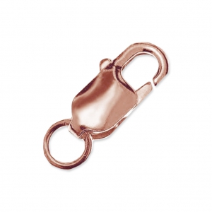 Chiusura moschettone allungato 11 mm argento 925 oro rosa x1