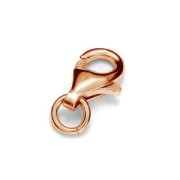 Chiusura moschettone 9 mm argento 925 oro rosa x1