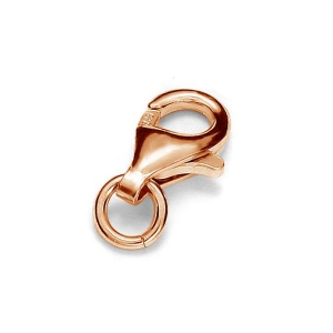 Chiusura moschettone 9 mm argento 925 oro rosa x1