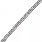 Soutache brillante di fabbricazione italiana 3,5 mm Grigio / Argento x1m