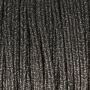 Soutache lucido di fabbricazione italiana 3,5 mm Marrone / Argento x1m