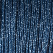 Soutache brillante di fabbricazione italiana 3,5 mm Blu cobalto / Argento x1m