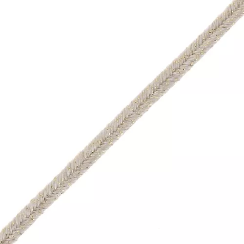 Soutache brillante di fabbricazione italiana 3,5 mm Beige / Oro x1m
