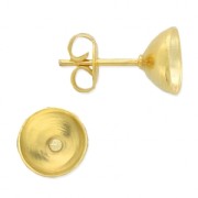 Orecchini con castone per 1028/1088 e Zircon 8mm Dorato con oro fino x2|raw }}