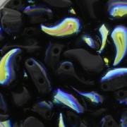 Perline di vetro 2 fori Zoliduo® Left 5x8mm Jet AB x20|raw }}