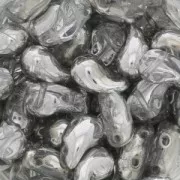 Perline di vetro 2 fori Zoliduo® Right 5x8mm Crystal/Argent x20