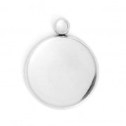Castone pendente 22 mm per cabochon mm. 20 acciaio inox x1|raw }}