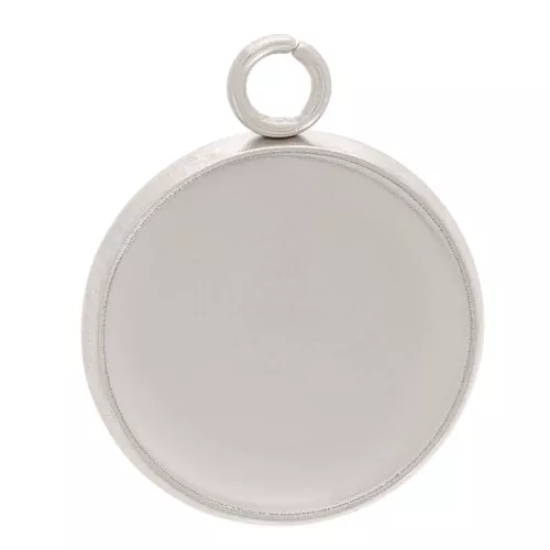 Castone pendente 16 mm per cabochon mm. 14 acciaio inox x1