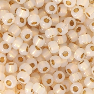 Rocaille Miyuki 8/0 196 - Opal 24kt Yellow Gold Lined x5g