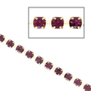Catena strass in cristallo tagliato in ottone 2.10 mm Amathyst Ottone x50cm|raw }}