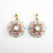 Catena strass in cristallo tagliato in ottone 2.10 mm Crystal/Aqua/BlueZircon/W.Opalx50cm