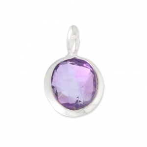 Ciondolo rotondo sfaccettato 6.9 mm Argento 925 /Amethyst