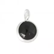 Ciondolo rotondo sfaccettato 6.9 mm Argento 925/Black Onyx