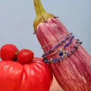 Ciondolo rotondo sfaccettato 6.9 mm Argento 925 /Lapis