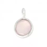 Ciondolo rotondo sfaccettato 6.9 mm Argento 925 /Rose Quartz