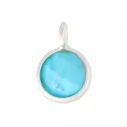Ciondolo rotondo sfaccettato 6.9 mm Argento 925/Turchese