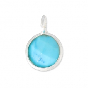 Ciondolo rotondo sfaccettato 6.9 mm Argento 925/Turchese