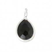 Ciondolo goccia sfaccettata 6.8x12.7 mm Argento 925 /Black Onyx x1|raw }}