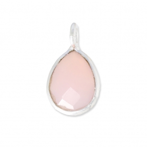 Ciondolo goccia sfaccettata 6.8x12.7 mm Argento 925 /Quarzo rosa x1
