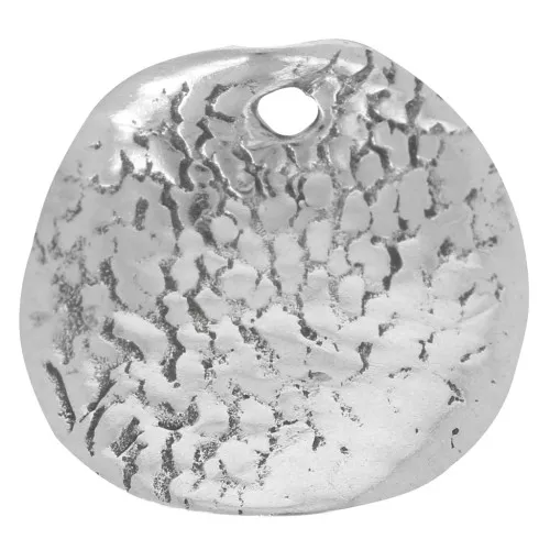 Ciondolo tondo incurvato e martellato 12.5 mm - argento 925 x1