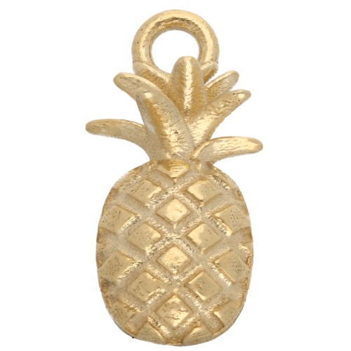 Ciondolo ananas 16 mm - Argento 925 Dorato x1