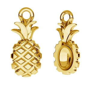 Ciondolo ananas mm. 14Argento 925 Dorato con oro fino x1
