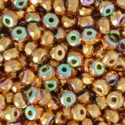 Perle in vetro Rep. Ceca Micro Spacers 2x3 mm 24 K Gold Plated AB x25