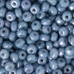 Perle in vetro Rep. Ceca Micro Spacers 2x3 mm Op Blue Ceramic Look x50