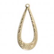 Pendente fino goccia a fiori 24 mm Gold filled |raw }}