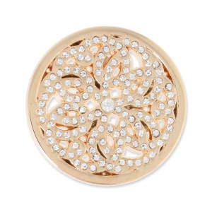 Cabochon in metallo 33mm con strass- Rosone - dorato x1