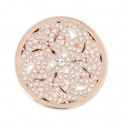 Cabochon in metallo 33mm con strass- Rosone - dorato rosa x1|raw }}
